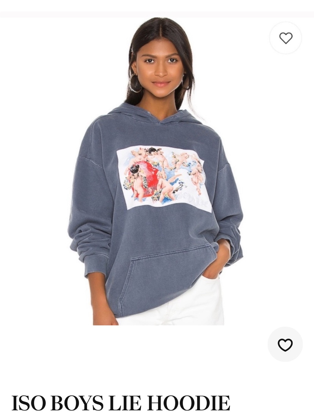 Boys Lie Vintage Cherub Slate Blue Pullover Hoodie